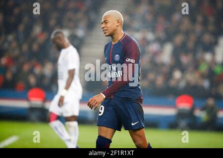 Kylian Mbappe (PSG) durante la partita di calcio del Campionato Francese Ligue 1 tra Parigi Saint-Germain e SM Caen il 20 dicembre 2017 allo stadio Parc des Princes di Parigi, Francia - Foto Stephane Allaman / DPPI Foto Stock