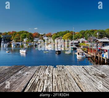 La pesca barche ormeggiate in Perkins Cove, Maine, Stati Uniti d'America Foto Stock