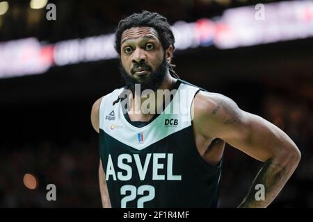 Darryl Watkins (ASVEL Lyon Villeurbanne) durante il Campionato Francese Pro A (Jeep Elite) Basketball match tra Nanterre 92 v Asvel il 11 marzo 2018 allo stadio U Arena di Nanterre, Francia - Foto Stephane Allaman / DPPI Foto Stock