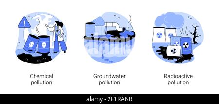 Illustrazioni vettoriali astratte sulla contaminazione del terreno. Illustrazione Vettoriale