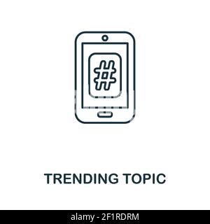Icona dell'argomento di trend. Elemento semplice della raccolta di social media. Creative Trending Topic icona per web design, modelli, infografiche e altro ancora Illustrazione Vettoriale