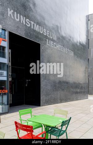 Vista del museo d'arte di Vaduz in Liechtenstein Foto Stock