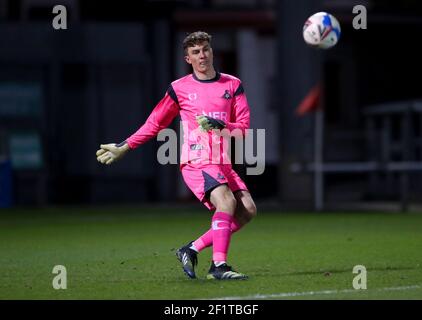 Il portiere di Doncaster Rovers Louis Jones durante la partita della Sky Bet League One all'Alexandra Stadium di Crewe. Data immagine: Martedì 9 marzo 2021. Foto Stock