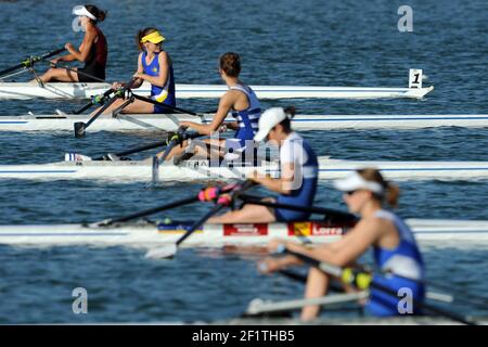 CANOTTAGGIO - BARCHE CORTE CAMPIONATI FRANCESI 2012 - LAGO DI UBY / CAZAUBON (FRA) - 30-31/03 AL 01/04/2012 - FOTO : PHILIPPE MILLEREAU / KMSP / DPPI - ILLUSTRAZIONE Foto Stock