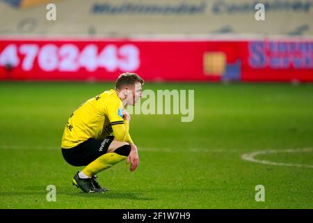 VENLO, PAESI BASSI - 9 MARZO: Tobias Pachonik di VVV Venlo si saffaccia durante la partita Eredivisie tra VVV Venlo e Sparta Rotterdam a Covebo Foto Stock