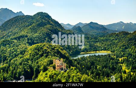 Castello di Hohenschwangau in Baviera, Germania meridionale Foto Stock