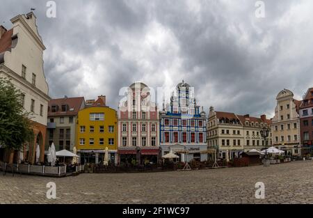 Vecchio municipio e piazza nel cuore di Stettin in centro Foto Stock