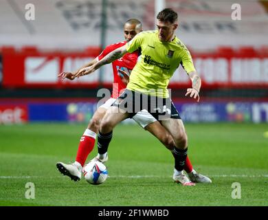 Woolwich, Regno Unito. 09 marzo 2021. WOOLWICH, Regno Unito, MARZO 09: Ryan Edmondson di Northampton Town (in prestito da Leeds United) durante la Sky Bet League One tra Charlton Athletic e Northampton Town at the Valley, Woolwich il 9 marzo 2021 Credit: Action Foto Sport/Alamy Live News Foto Stock