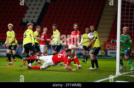 Woolwich, Regno Unito. 09 marzo 2021. WOOLWICH, Regno Unito, MARZO 09: Jason Pearce di Charlton Athletic durante la Sky Bet League uno tra Charlton Athletic e Northampton Town at the Valley, Woolwich il 9 marzo 2021 Credit: Action Foto Sport/Alamy Live News Foto Stock