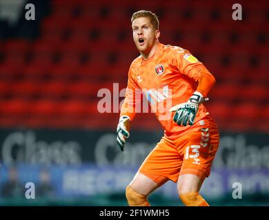 Woolwich, Regno Unito. 09 marzo 2021. WOOLWICH, Regno Unito, 09 MARZO: Ben Amos di Charlton Athletic durante la Sky Bet League uno tra Charlton Athletic e Northampton Town at the Valley, Woolwich il 9 marzo 2021 Credit: Action Foto Sport/Alamy Live News Foto Stock