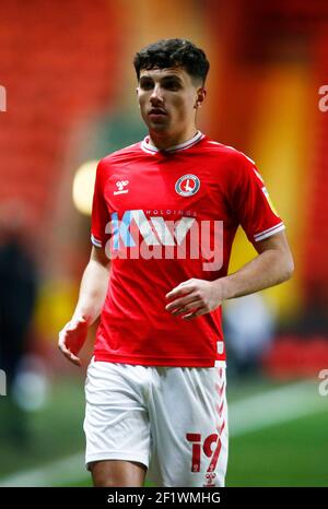 Woolwich, Regno Unito. 09 marzo 2021. WOOLWICH, Regno Unito, MARZO 09: L'Albie Morgan di Charlton Athletic durante la prima lega di Sky Bet tra Charlton Athletic e Northampton Town at the Valley, Woolwich il 9 marzo 2021 Credit: Action Foto Sport/Alamy Live News Foto Stock