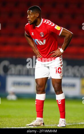 Woolwich, Regno Unito. 09 marzo 2021. WOOLWICH, Regno Unito, MARZO 09: Charlton Athletic's Chuks Aneke durante la Sky Bet League uno tra Charlton Athletic e Northampton Town at the Valley, Woolwich il 9 marzo 2021 Credit: Action Foto Sport/Alamy Live News Foto Stock