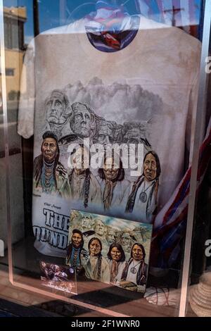 t-shirt raffigurante "i padri fondatori originali" venduta nella città vecchia di Albuquerque, New Mexico Foto Stock