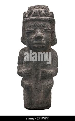 Nicoya pietra figurina raffigurante un capo. Periodo 5. 500 AC. Costa Rica. Museo delle Americhe, Madrid, Spagna Foto Stock