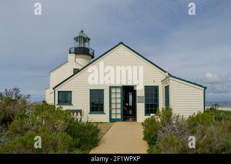 L'originale faro di Point Loma, storico faro situato a San Diego Foto Stock