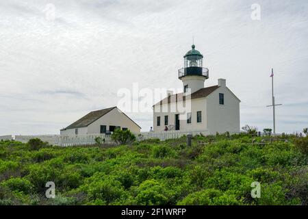 L'originale faro di Point Loma, storico faro situato a San Diego Foto Stock