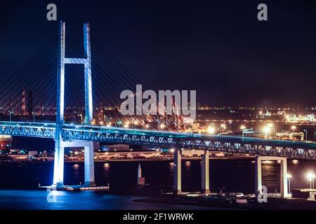 Yokohama Bay Bridge Foto Stock