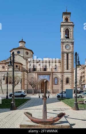 Chiesa di San Pedro Apostol a El Grao, quartiere marittimo. Castellon città, Comunità Valenciana, Spagna, Europa Foto Stock