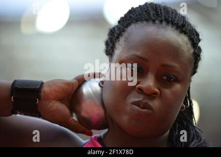 ATLETICA - MEETING AREVA 2013 - STADE DE FRANCE / SAINT-DENIS (FRA) - 06/07/2013 - FOTO JULIEN CROSNIER / KMSP / DPPI - SHOT PUT - MICHELLE CARTER (USA) Foto Stock