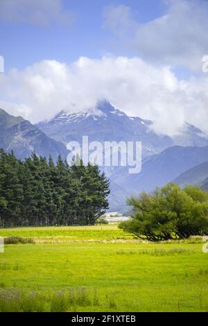 Splendido paesaggio sull'isola meridionale della Nuova Zelanda Foto Stock