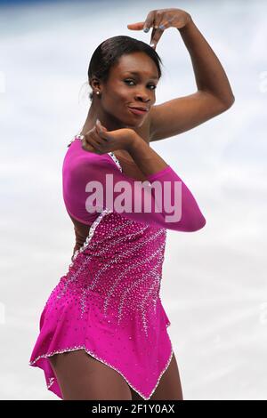 Mae Berenice Meite dalla Francia, nel corso del programma delle XXII Olimpiadi invernali Sotchi 2014, presso il Palazzo dello Sport di Iceberg, il 19 febbraio 2014 a Sochi, in Russia. KMSP / DPPI della piscina fotografica Foto Stock