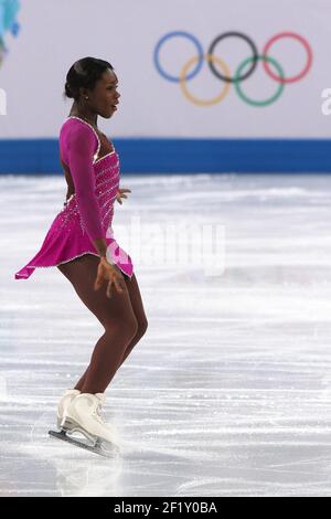 Mae Berenice Meite dalla Francia, nel corso del programma delle XXII Olimpiadi invernali Sotchi 2014, presso il Palazzo dello Sport di Iceberg, il 19 febbraio 2014 a Sochi, in Russia. KMSP / DPPI della piscina fotografica Foto Stock