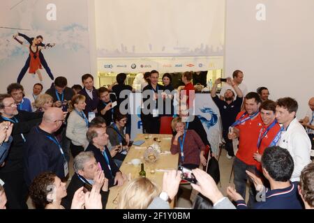 Illustrazione dell'atmosfera durante la festa delle medaglie al club Francia, durante i XXII Giochi Olimpici invernali Sotchi 2014, 21 febbraio 2014 a Sochi, Russia. KMSP / DPPI della piscina fotografica Foto Stock