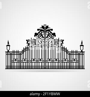 Gate ornamentale grafico su bianco. Illustrazione vettoriale Illustrazione Vettoriale