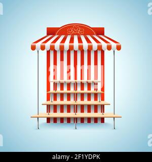 Supporto floreale. Chiosco di mercato, vendita al dettaglio, illustrazione vettoriale Illustrazione Vettoriale