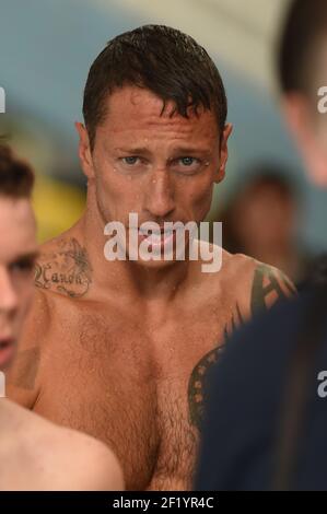 Frederik Bousquet (fra) compete su 50 m Freestyle durante il Meeting Marseille 2015, FFN Golden Tour, in Francia, dal 13 al 15 marzo 2015. Foto Stephane Kempinaire / KMSP / DPPI Foto Stock