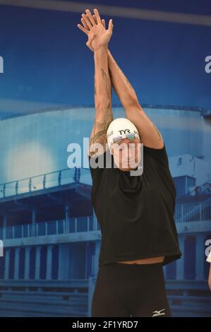 Frederik Bousquet (fra) compete su 50 m Butterfly durante il Meeting Marseille 2015, FFN Golden Tour, in Francia, dal 13 al 15 marzo 2015. Foto Stephane Kempinaire / KMSP / DPPI Foto Stock