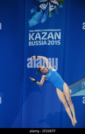 Laura Marino (fra) compete sulla Semifinale femminile della piattaforma da 10 m durante il 16° Campionato del mondo Fina 2015, a Kazan, Russia, Day 6, il 29 luglio, 2015 - Foto Stephane Kempinaire / KMSP / DPPI Foto Stock