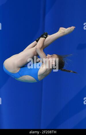 Laura Marino (fra) compete sulla Semifinale femminile della piattaforma da 10 m durante il 16° Campionato del mondo Fina 2015, a Kazan, Russia, Day 6, il 29 luglio, 2015 - Foto Stephane Kempinaire / KMSP / DPPI Foto Stock