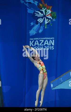 Laura Marino (fra) compete il 2015 luglio sulla piattaforma femminile 10m preliminare durante il 16° Campionato Mondiale Fina 29, a Kazan, Russia, Day 6, 2015 - Foto Stephane Kempinaire / KMSP / DPPI Foto Stock