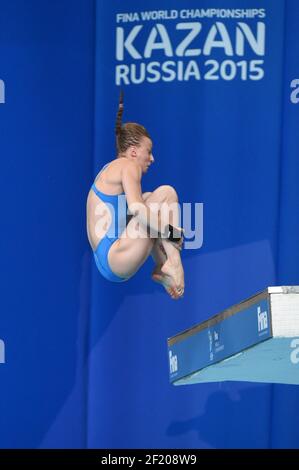 Laura Marino (fra) compete sulla Semifinale femminile della piattaforma da 10 m durante il 16° Campionato del mondo Fina 2015, a Kazan, Russia, Day 6, il 29 luglio, 2015 - Foto Stephane Kempinaire / KMSP / DPPI Foto Stock