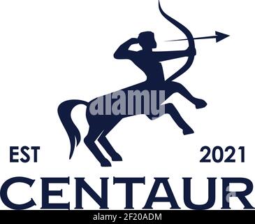 Modello vettoriale per il disegno del logo Centaur Icon Illustrazione Vettoriale