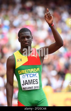 Kirani James (GRN) compete in 400 metri uomini durante i Campionati del mondo IAAF, Pechino 2015, allo Stadio Nazionale, a Pechino, Cina, giorno 2, il 23 agosto, 2015 - Foto Julien Crosnier / KMSP / DPPI Foto Stock