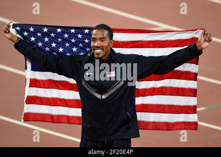 Christian Taylor (USA) vince la Medaglia d'Oro in Triple Jump Men durante i Campionati del mondo IAAF, Pechino 2015, allo Stadio Nazionale, a Pechino, Cina, giorno 6, il 27 agosto, 2015 - Foto Julien Crosnier / KMSP / DPPI Foto Stock