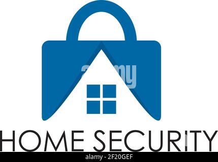 Modello di progettazione del logo dell'azienda di sicurezza domestica Illustrazione Vettoriale