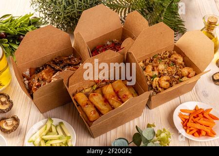 Concetto di Street food cinese Foto Stock