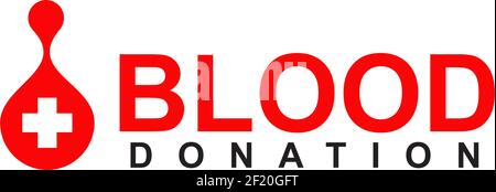 Modello vettoriale per il disegno del logo della donazione di sangue Illustrazione Vettoriale