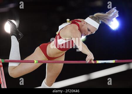 Sandi Morris degli Stati Uniti compete alla pole vault delle donne finale durante i Campionati Mondiali Indoor IAAF all'Oregon Convention Center, a Portland, USA, il 17 marzo 2016 - Foto Philippe Millereau / KMSP / DPPI Foto Stock