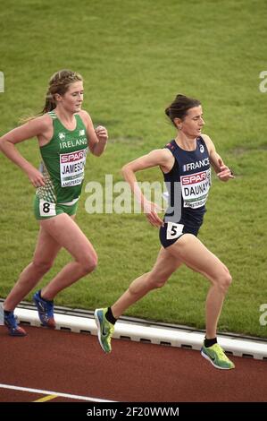 Christelle Daunay (fra) compete sulla finale femminile di 10 000 m durante i Campionati europei di atletica 2016, ad Amsterdam, Paesi Bassi, giorno 1, il 6 luglio, 2016 - Foto Stephane Kempinaire / KMSP / DPPI Foto Stock