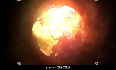Illustrazione artistica 3D del globo terrestre Foto Stock