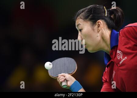 La Francia Xue li compete durante i Giochi Olimpici RIO 2016, Ping-pong, il 7 agosto 2016, a Rio, Brasile - Foto Philippe Millereau / KMSP / DPPI Foto Stock