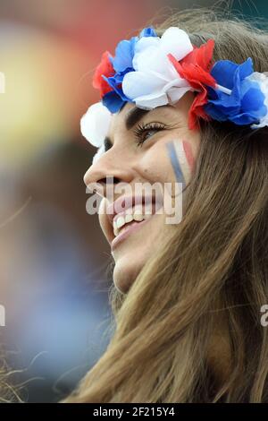 Tifosi francesi durante i Giochi Olimpici RIO 2016, Rugby Sevens Men, Francia contro Spagna, il 10 agosto 2016, A Rio, Brasile - Foto Philippe Millereau / KMSP / DPPI Foto Stock