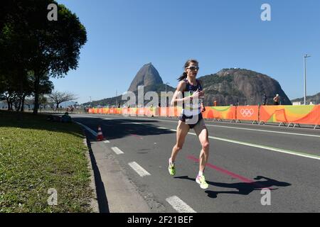 Christelle Daunay in Francia compete nella Maratona delle donne di atletica durante i Giochi Olimpici RIO 2016, Atletica, il 14 agosto 2016, a Rio, Brasile - Foto Jean-Marie Hervio / KMSP / DPPI Foto Stock