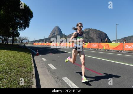 Christelle Daunay in Francia compete nella Maratona delle donne di atletica durante i Giochi Olimpici RIO 2016, Atletica, il 14 agosto 2016, a Rio, Brasile - Foto Jean-Marie Hervio / KMSP / DPPI Foto Stock