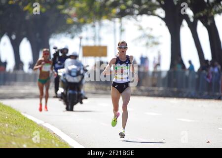 Christelle Daunay in Francia compete nella Maratona delle donne di atletica durante i Giochi Olimpici RIO 2016, Atletica, il 14 agosto 2016, a Rio, Brasile - Foto Jean-Marie Hervio / KMSP / DPPI Foto Stock