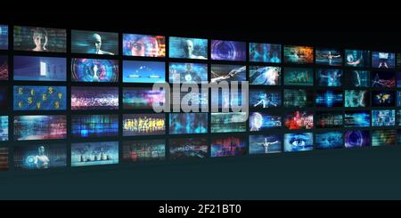 Background della tecnologia multimediale Foto Stock